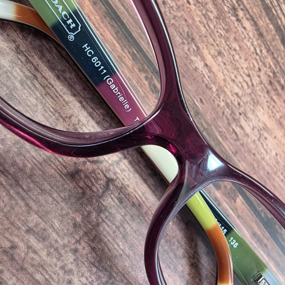 Coach HC 6011 Gabrielle Plum Purple Rectangular Eyeglass Frames 51-15-135